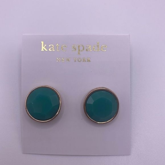 kate spade Jewelry - Kate Spade Teal Faceted Studs